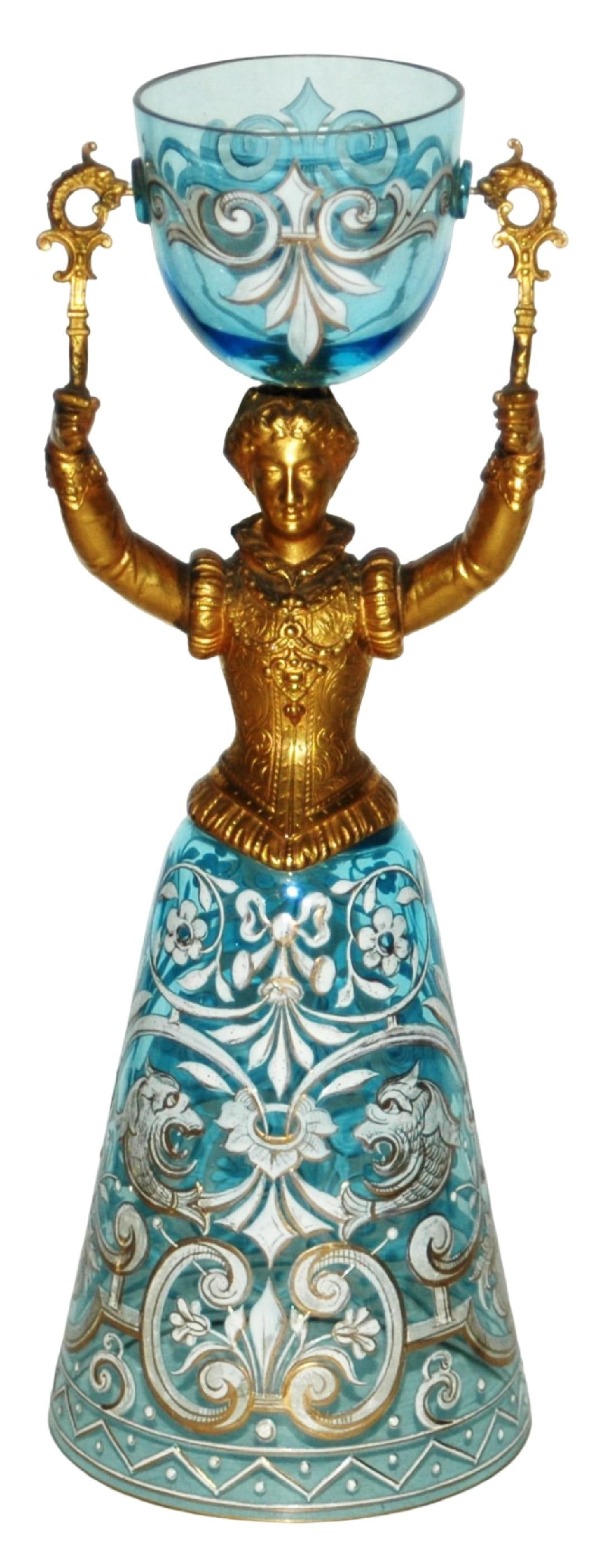 Rare Blue Color Wedding Beaker White & Gold Enamel (1 of 3)