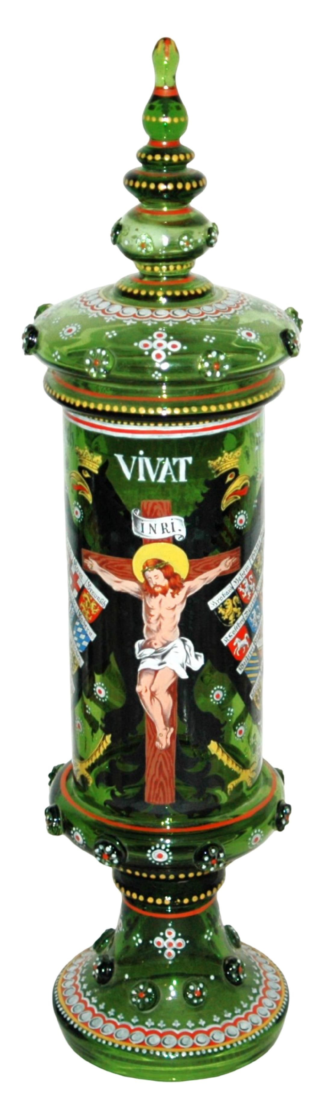 24" Crucifixion Scene & City Shields Pokal c1890 (1 of 9)