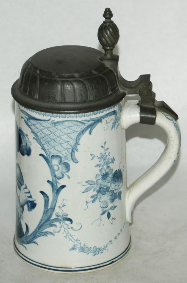 Mettlach Faience Man Drinks from Goblet Stein - 4