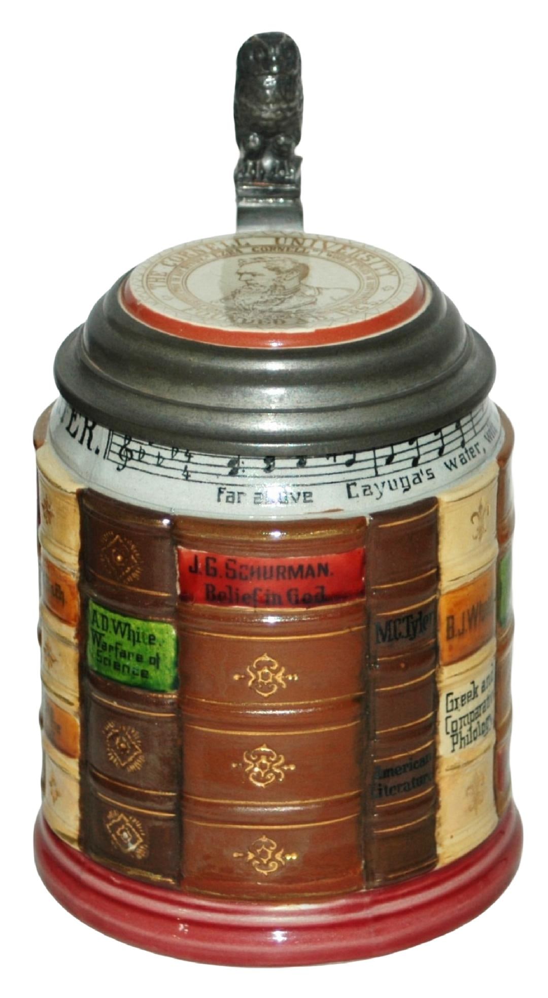 Mettlach Cornell University Book Stein (1 of 4)