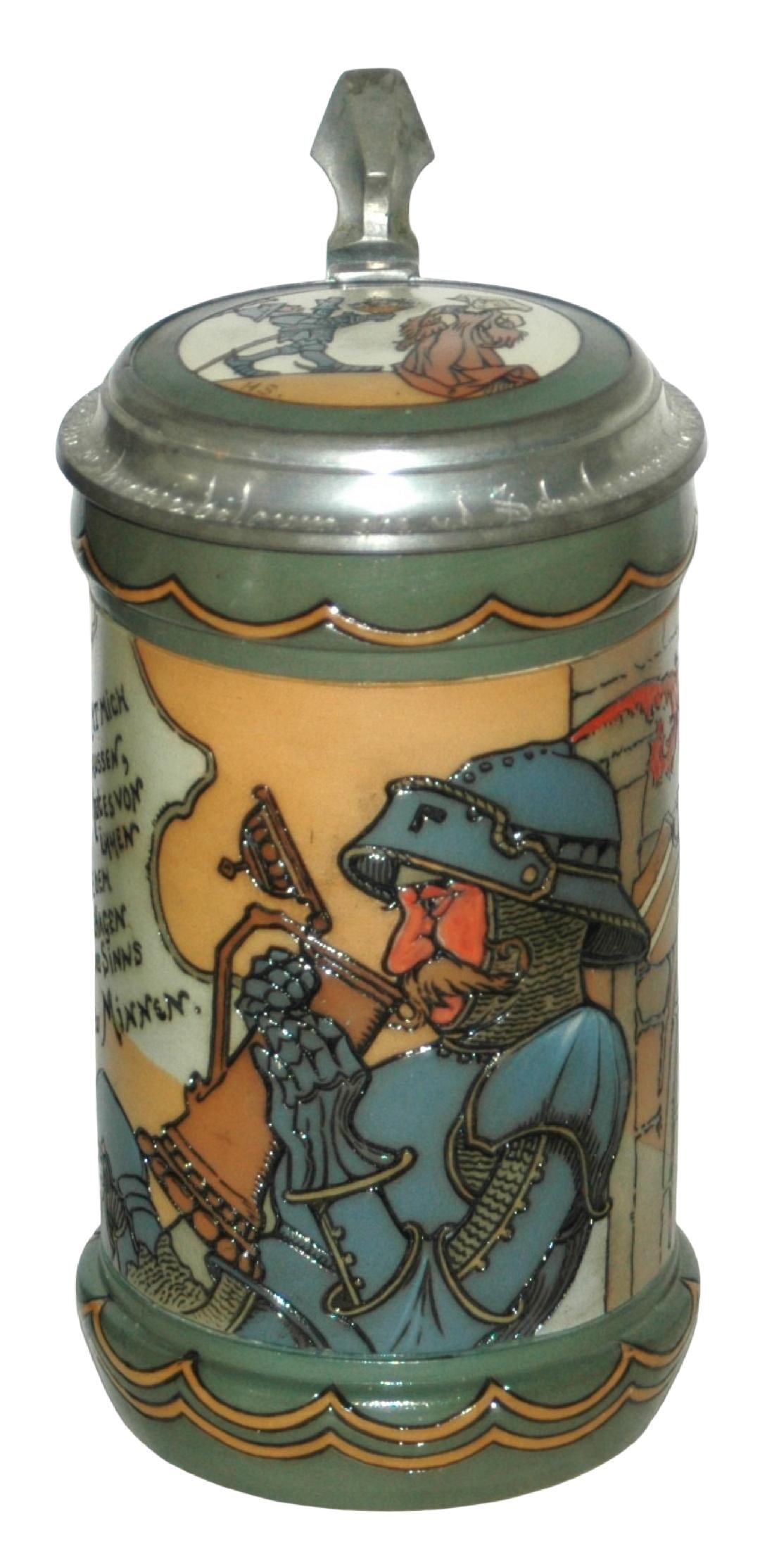 Mettlach Schlitt Drinking Knight Stein (1 of 5)