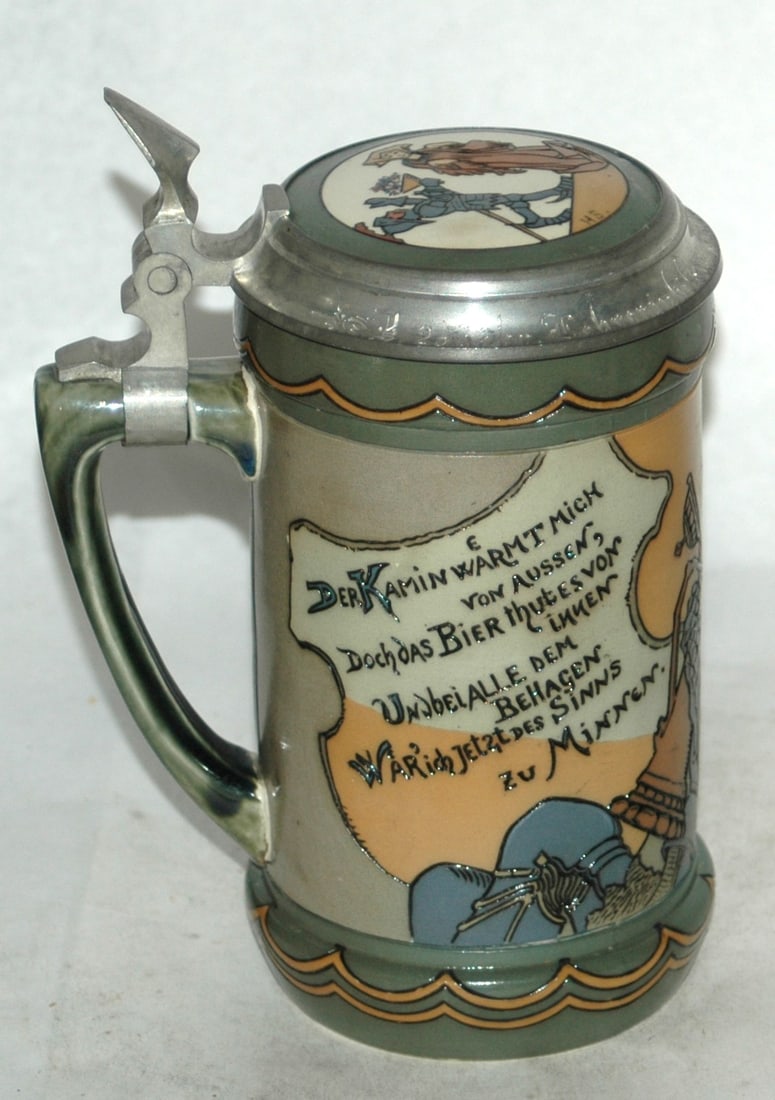 Mettlach Schlitt Drinking Knight Stein - 3