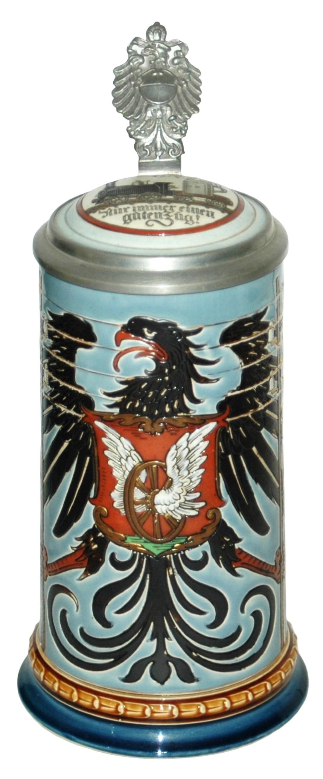 Mettlach Telegrapher Occupational Big Eagle Stein (1 of 5)