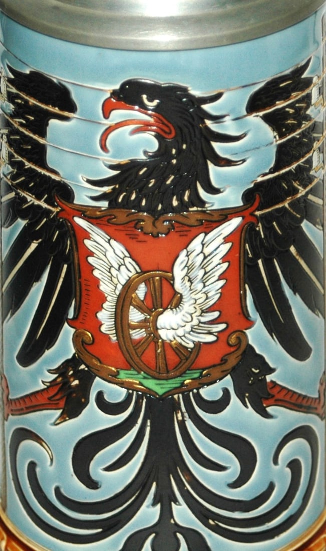 Mettlach Telegrapher Occupational Big Eagle Stein - 2