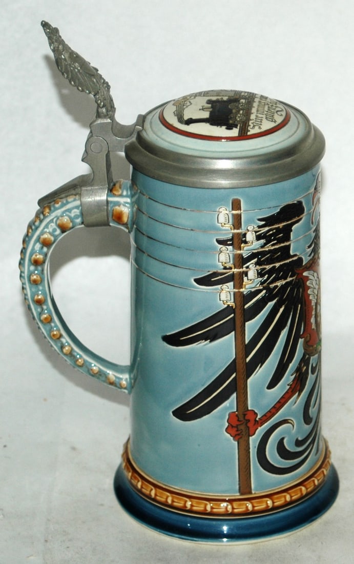 Mettlach Telegrapher Occupational Big Eagle Stein - 3