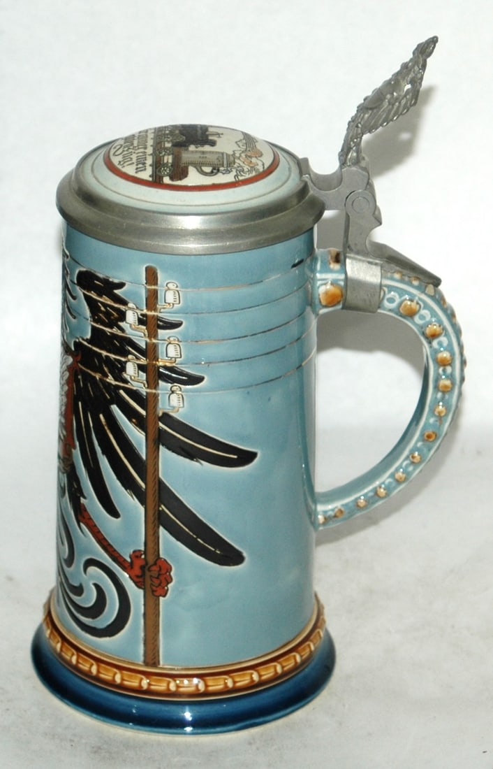 Mettlach Telegrapher Occupational Big Eagle Stein - 4