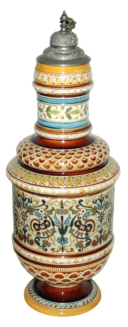 4L Mettlach Busy Floral Design Stein (1 of 3)