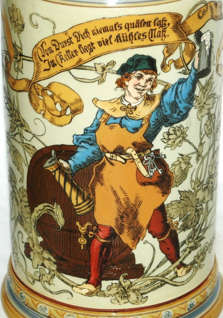 3L Mettlach Innkeeper Tapping a Keg Stein - 2