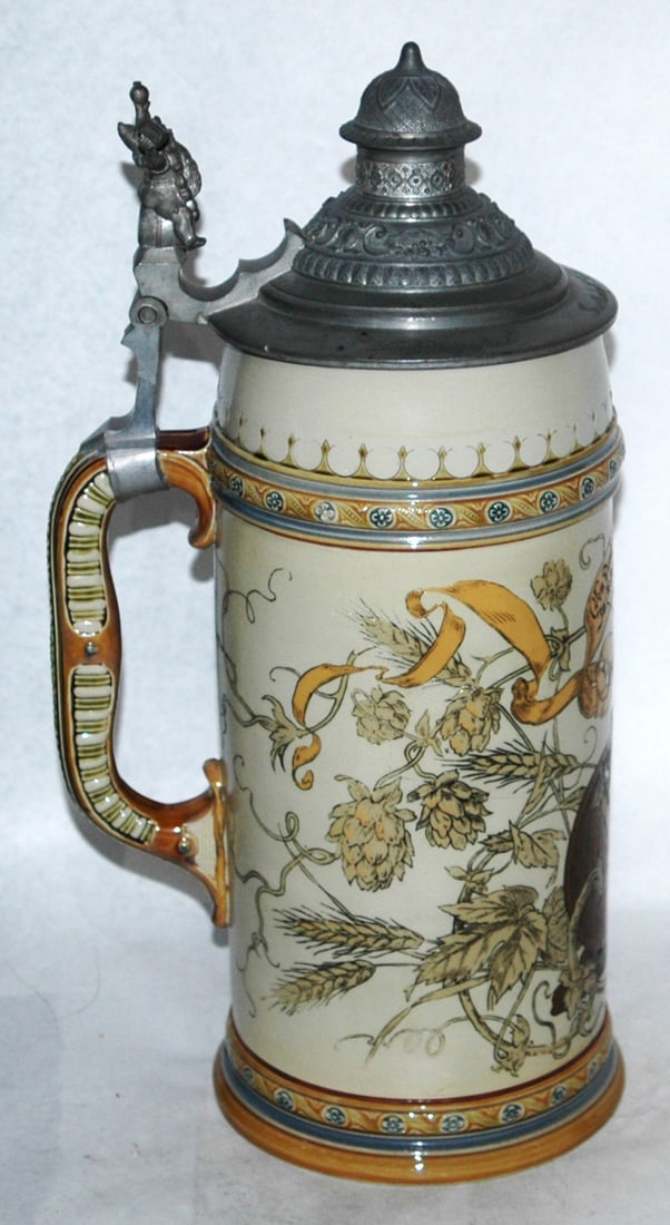 3L Mettlach Innkeeper Tapping a Keg Stein - 3
