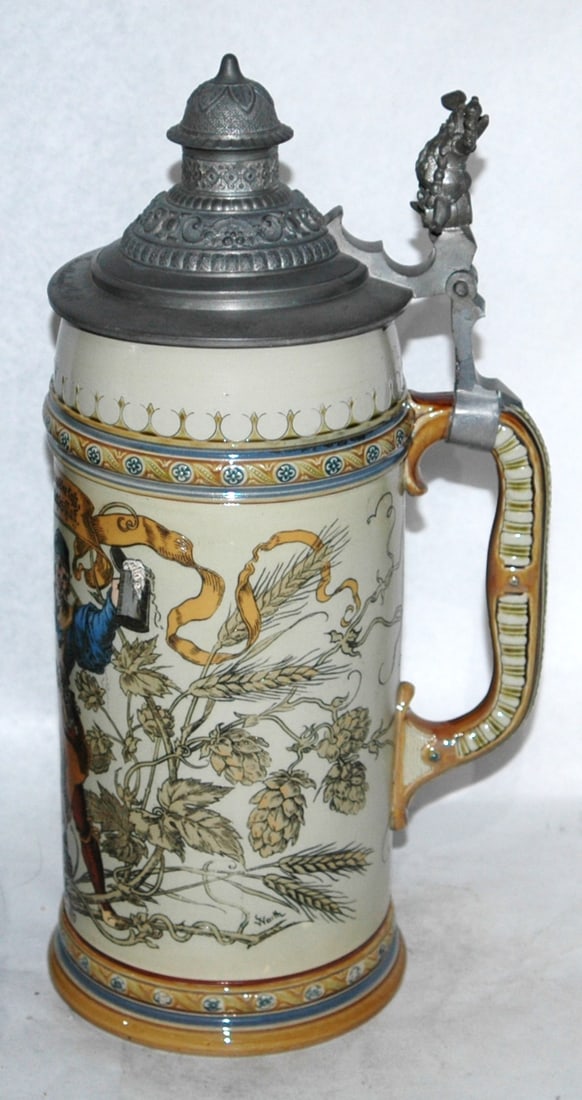 3L Mettlach Innkeeper Tapping a Keg Stein - 4