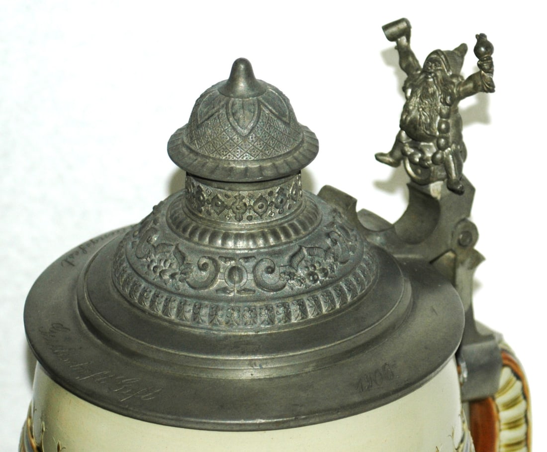 3L Mettlach Innkeeper Tapping a Keg Stein - 5