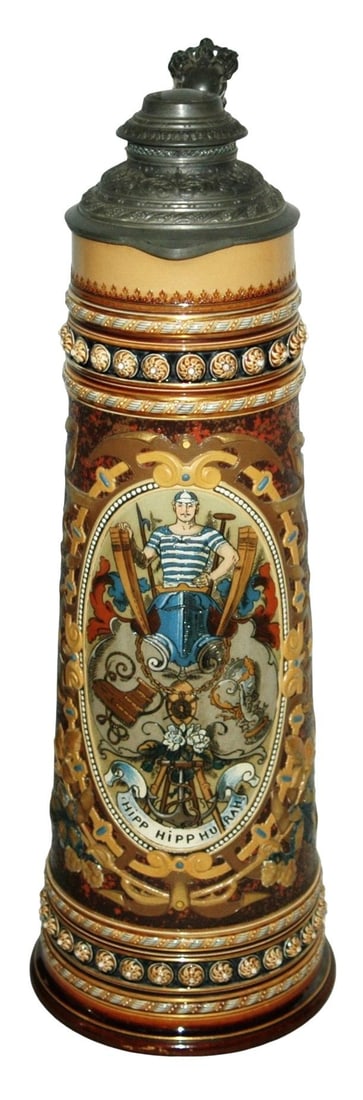 RARE 5L Mettlach Oarsman & Rowing Equipment Stein (1 of 5)