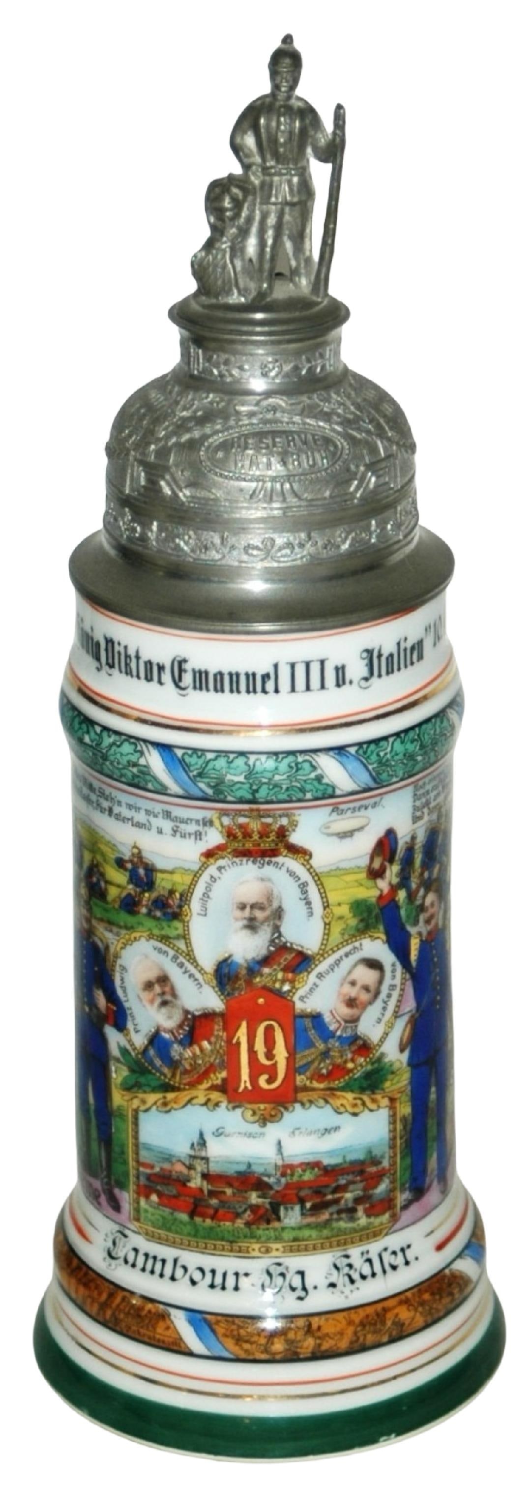 Regimental 19 Inf v Italien 10 Stein Screw off Lid (1 of 4)