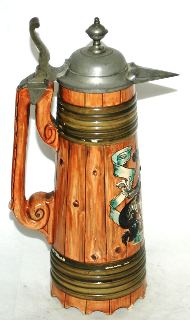 Imitation Wood Design w Eagle Shield Stein - 3