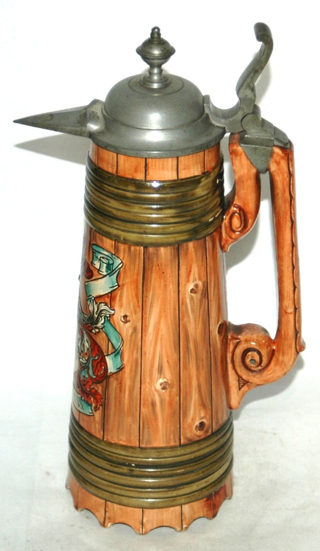 Imitation Wood Design w Eagle Shield Stein - 4