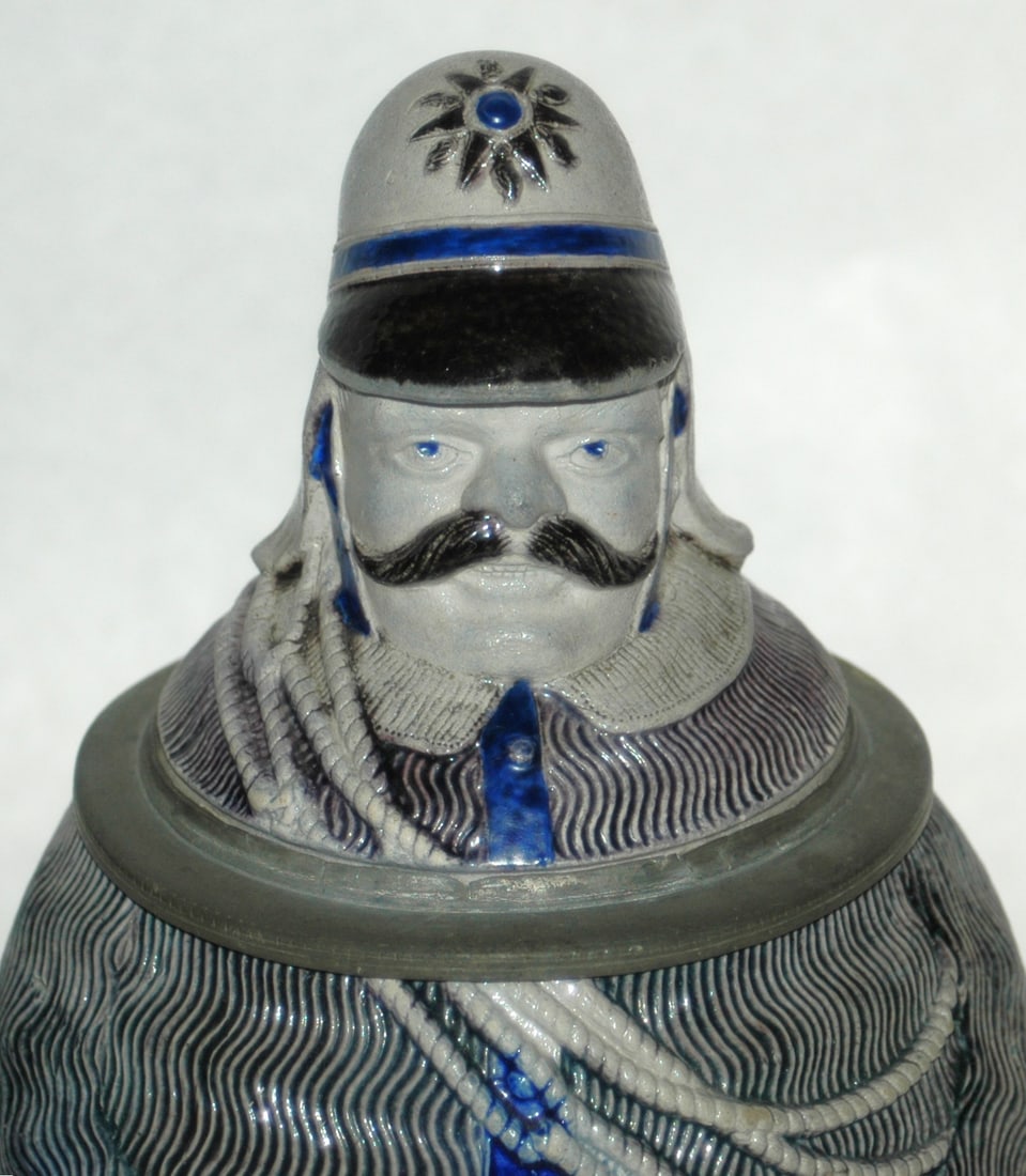 Fireman in Uniform Stoneware Character Stein - 2