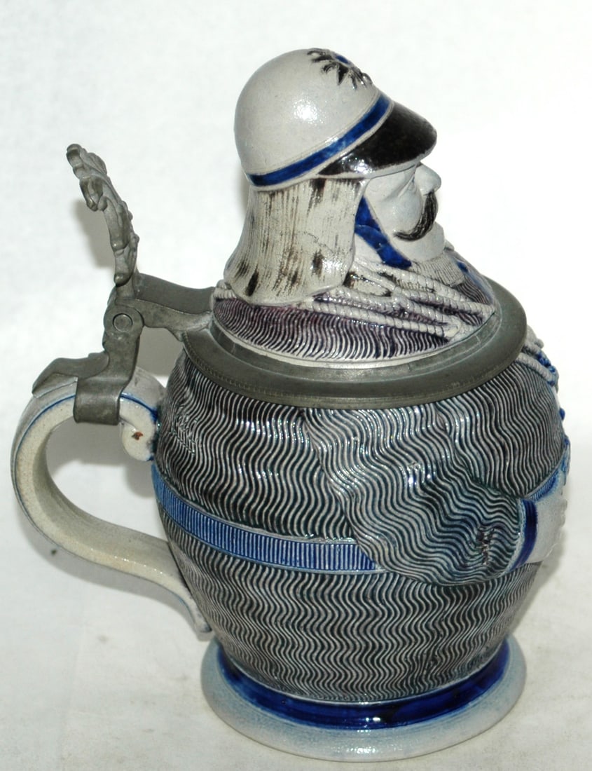 Fireman in Uniform Stoneware Character Stein - 3