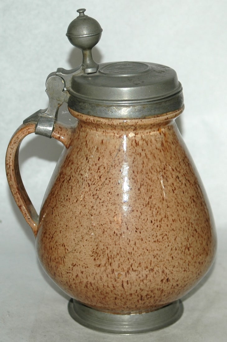 1-1/4L Saxony Hafnerware Stein Dated 1749 - 3