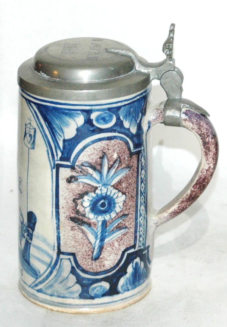 Potsdam Faience St Gallus Stein Lid Dated 1801 - 4