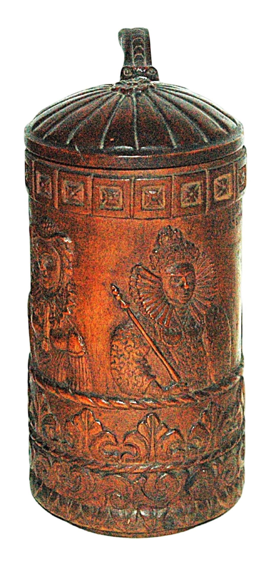 Detailed Historic Carved Wood Stein Circa 1675 (1 of 9)