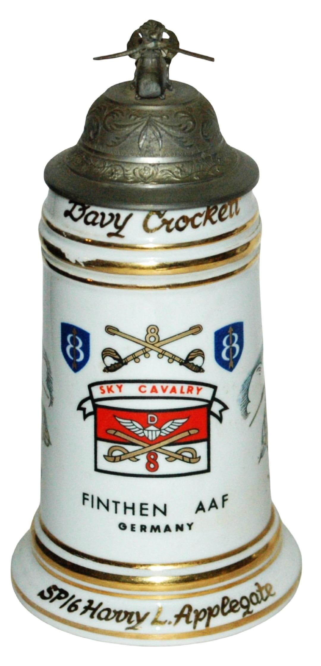 US Cold War Sky Cavalry Stein w Helicopter Finial (1 of 5)
