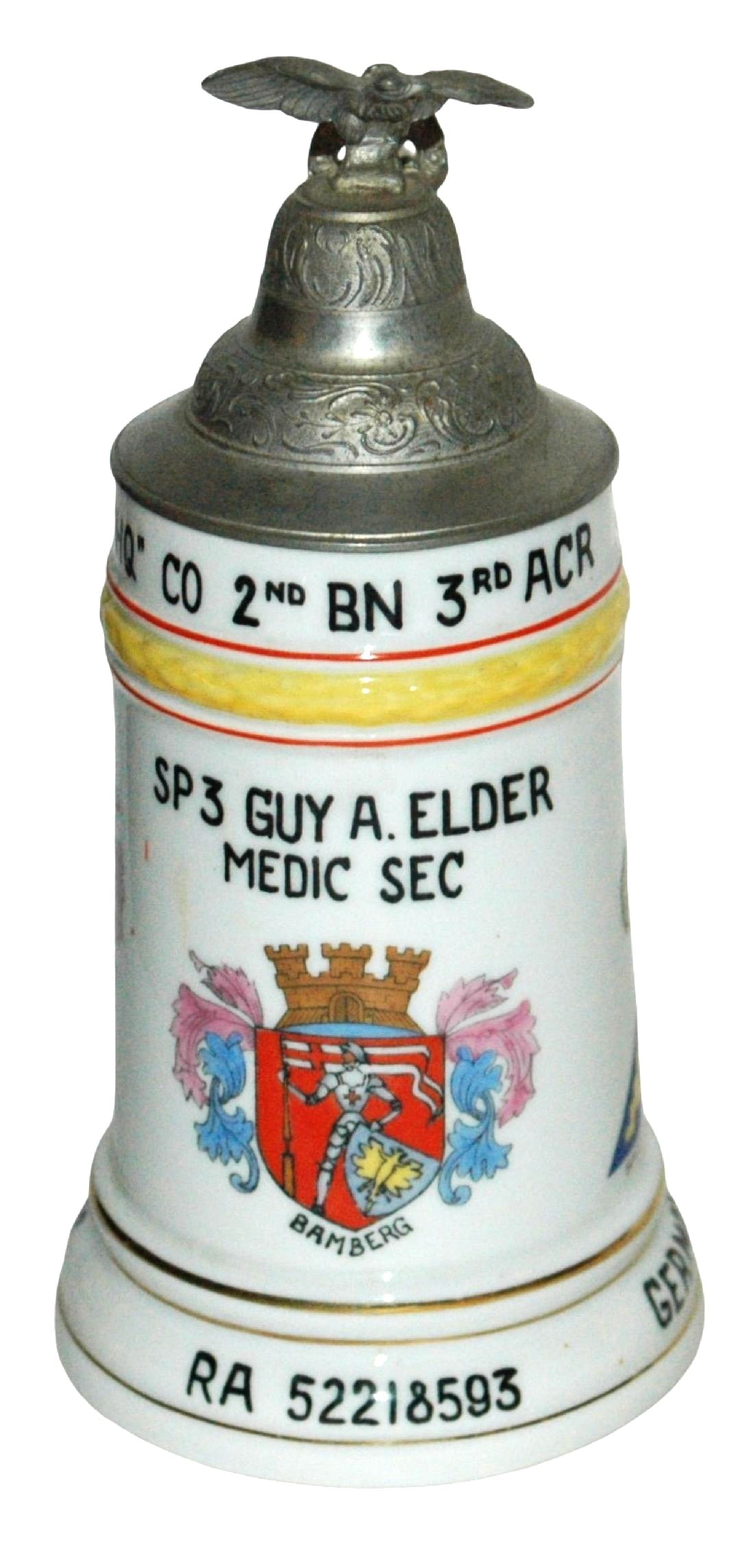 US Cold War Regimental Stein Medic Sec Bamberg (1 of 4)