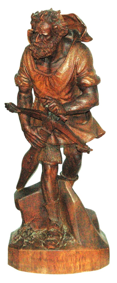 HUGE Swiss Carved William Tell w Crossbow Figure (1 of 5)