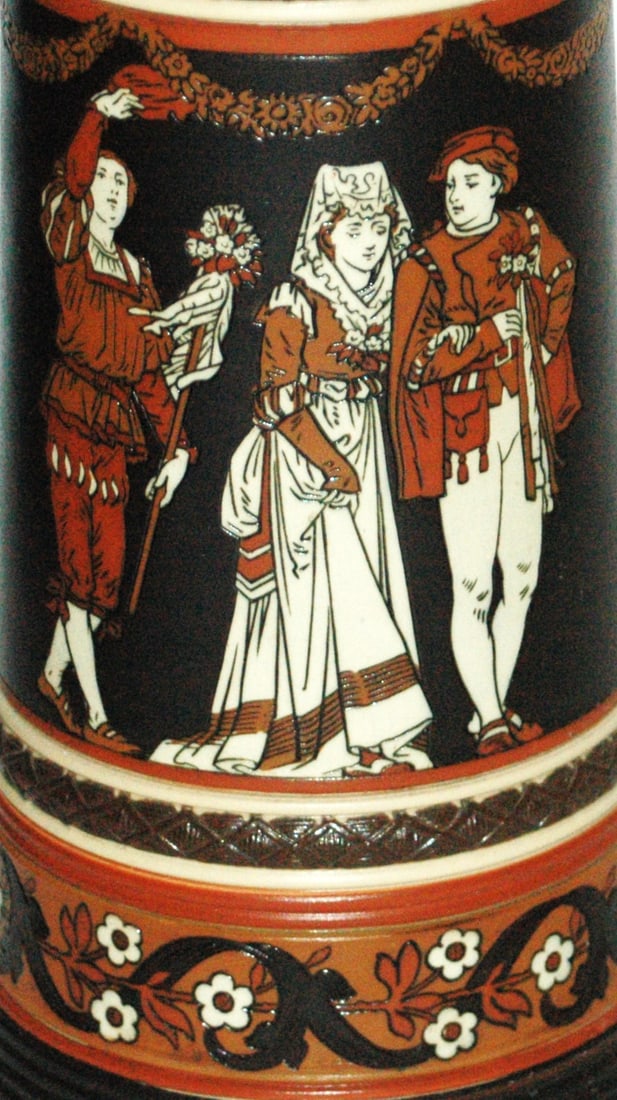 1L Mettlach Wrap Around Wedding Procession Stein - 2