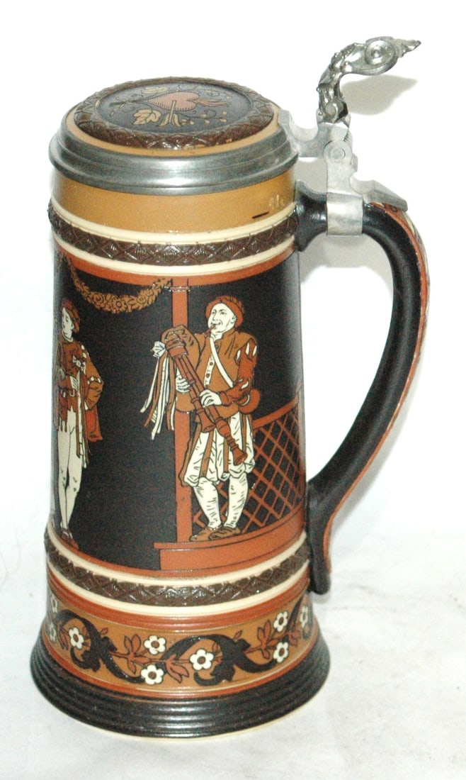 1L Mettlach Wrap Around Wedding Procession Stein - 4