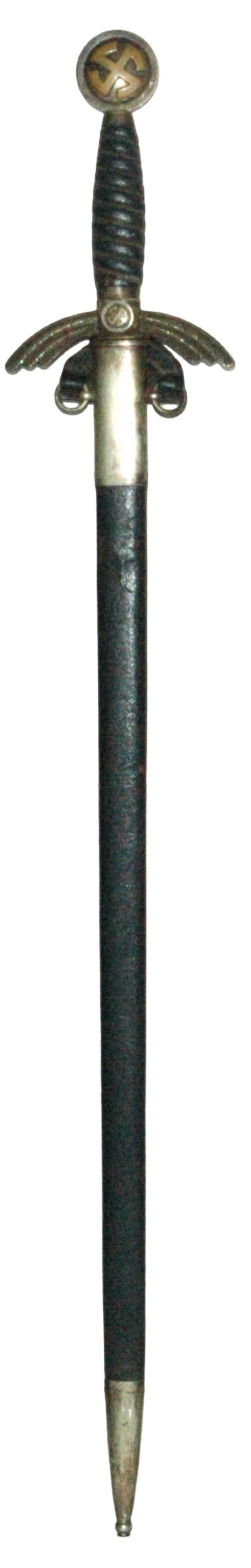 3rd Reich Luftwaffe Swastika Sword + Scabbard (1 of 3)