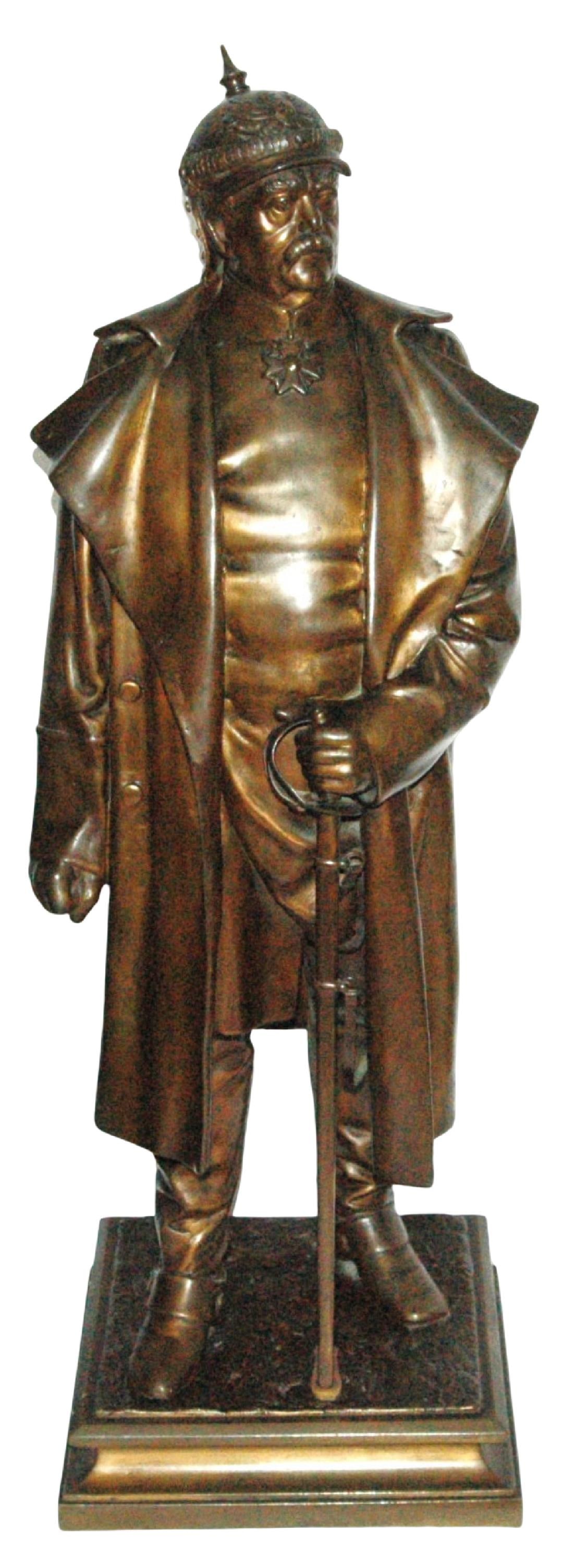 Huge 27" Signed Detailed Bronze Otto von Bismark: Monumental 27” Bronze Figure. Otto von Bismarck in uniform holds sword. Signed Magnussen on base. Great detail and great condition.