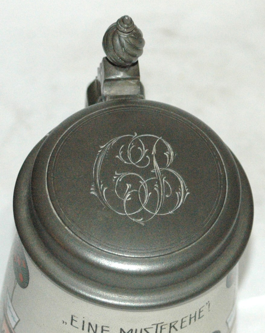 Chicken Key & Rooster Stoneware Stein - 5