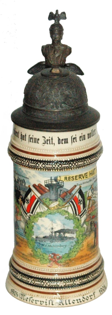 Regimental SMS Mecklenburg Naval Scene Stein (1 of 5)