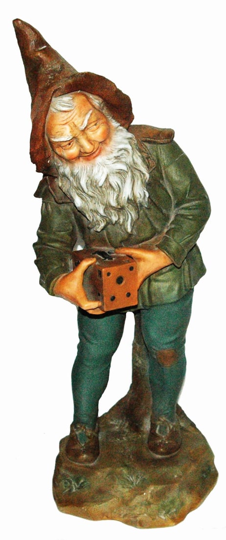 JM Terraotta 23" Dwarf Using a Box Camera: Jon Maresch #6360 Terracotta 23” Figure. Dwarf uses early box camera.