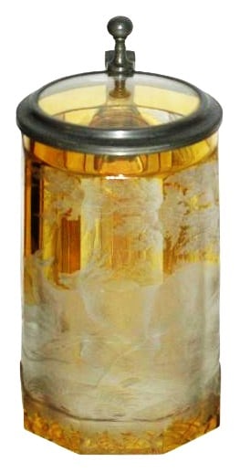 Intaglio Cut Deer In Forest Bohemian c.1860 Stein (1 of 4)