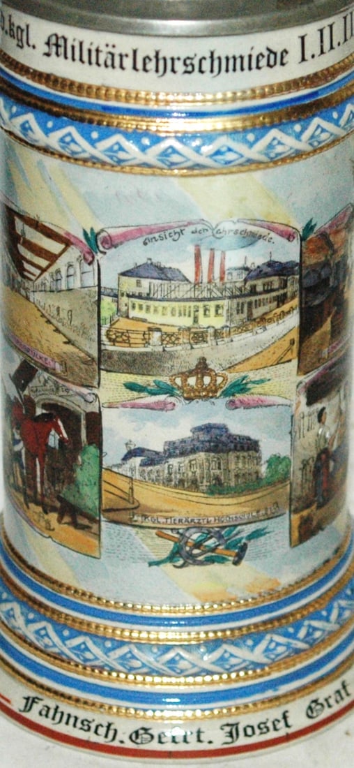 Regimental Armeekorps Blacksmith Prism Lid Stein - 2