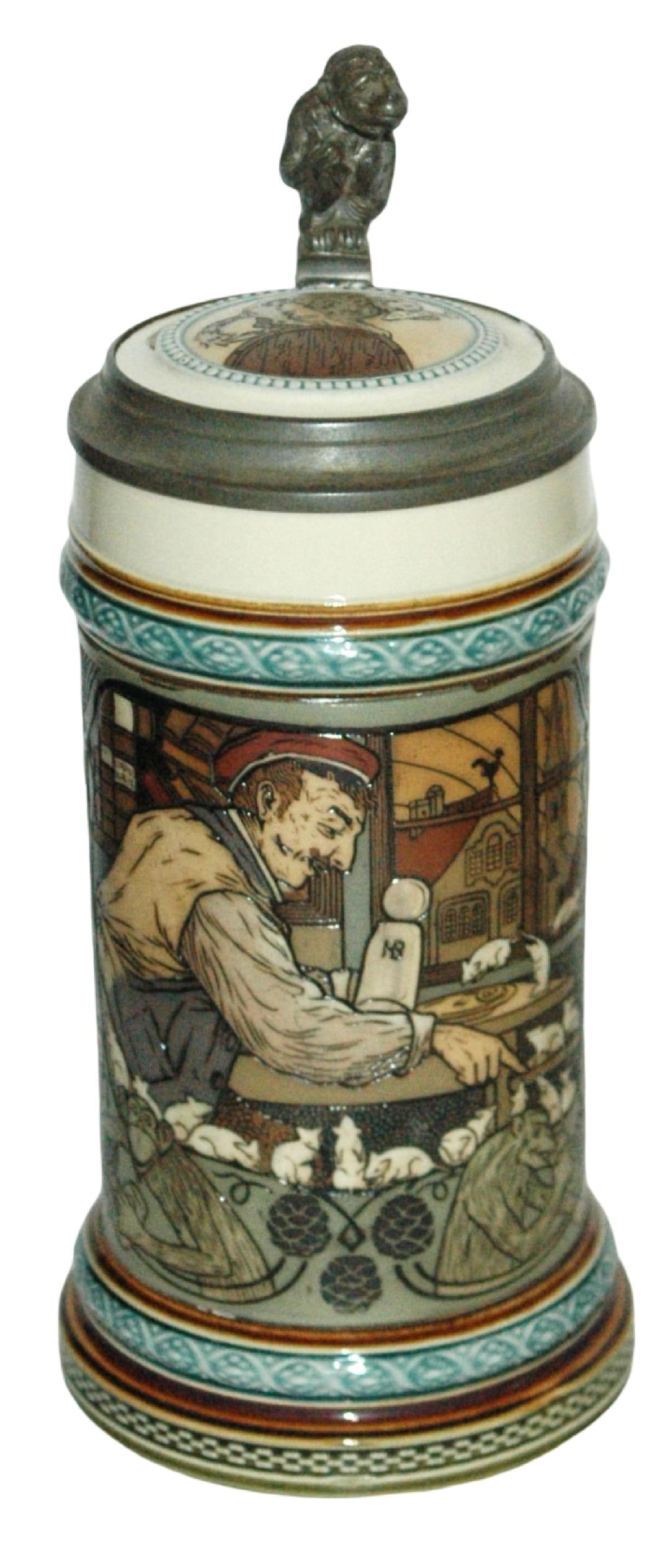 Mettlach Mad Mice Student Scene Stein (1 of 5)