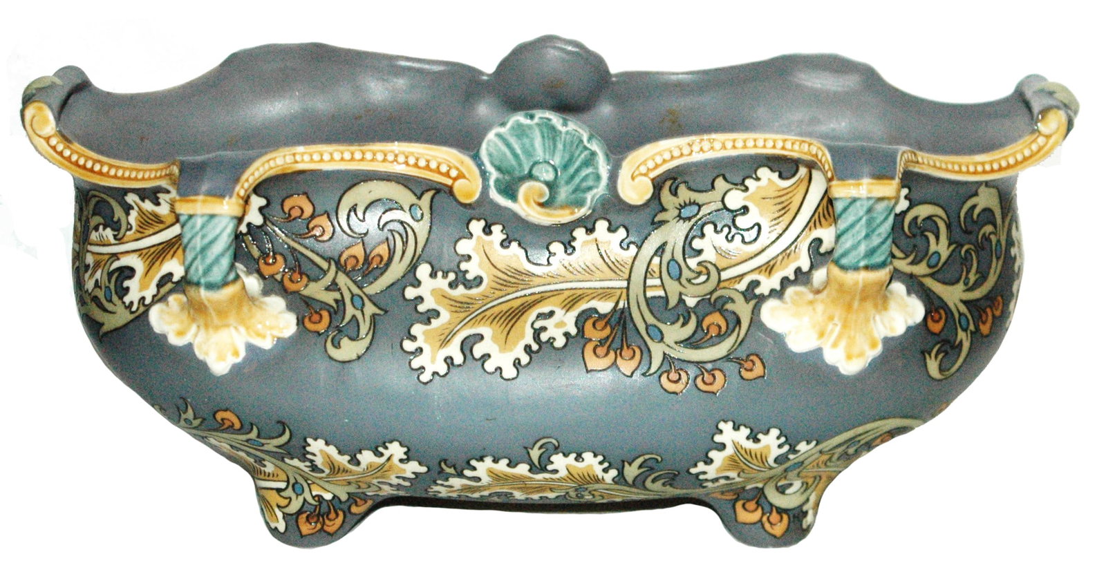 Mettlach Jardiniere Art Nouveau Floral Design (1 of 3)
