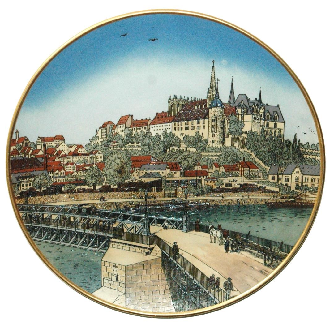 Mettlach Town of Meissen Plaque (1 of 2)