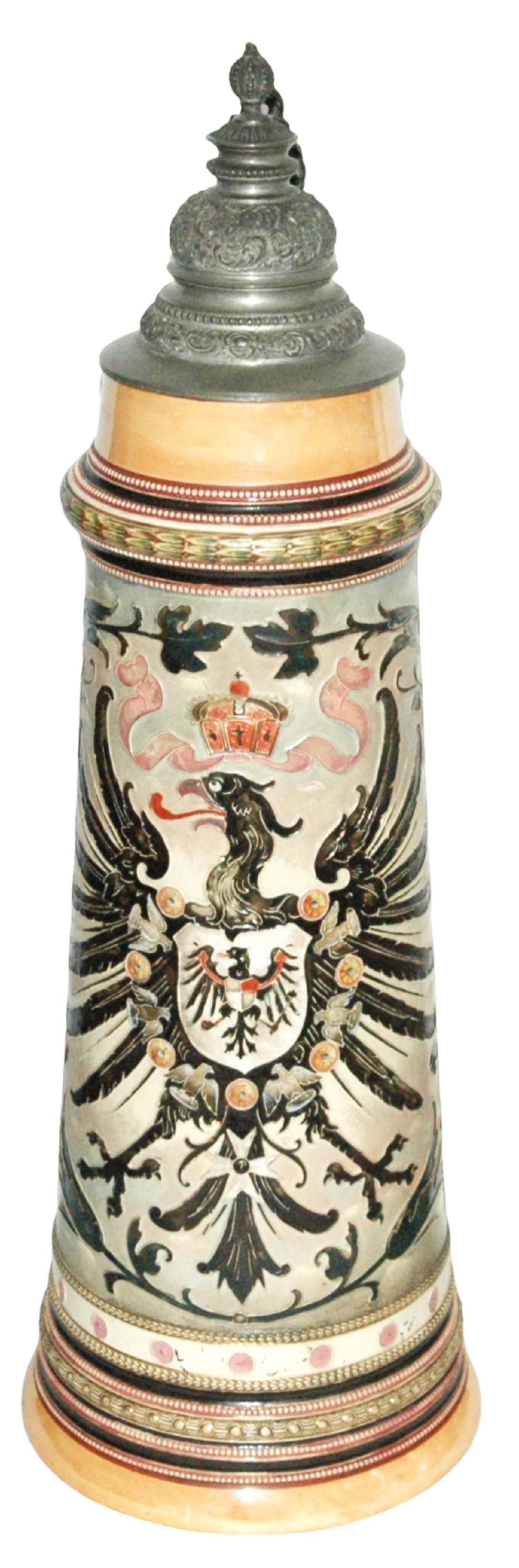 7L Diesinger Imperial Eagle & Floral Huge Stein (1 of 5)