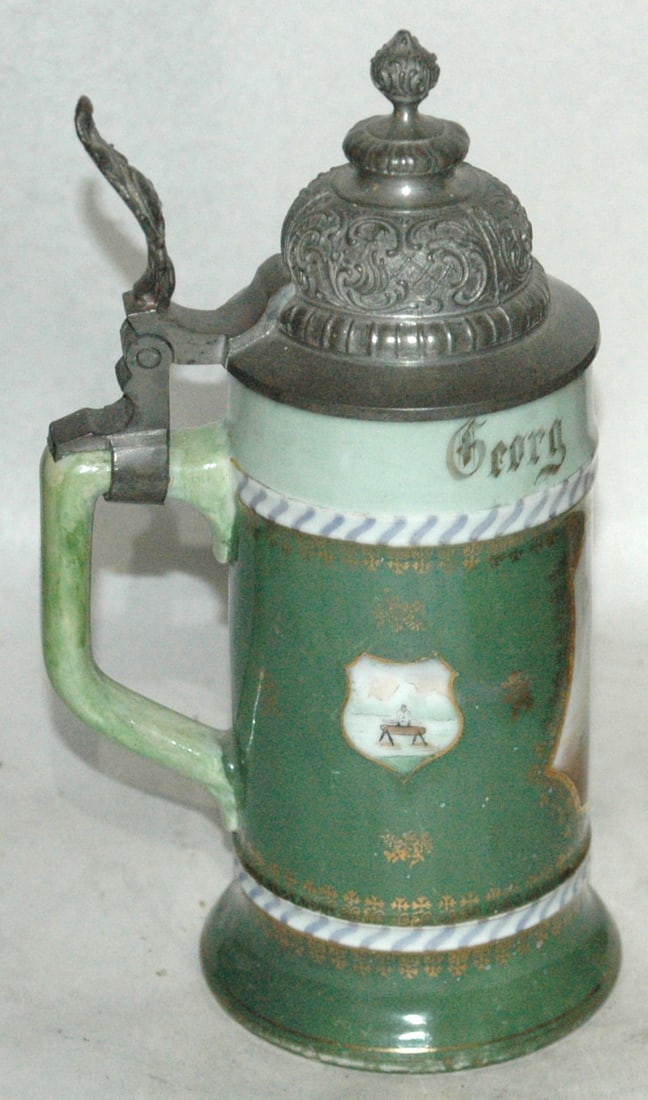 4F gymnastic Scenes Porcelain Stein - 3