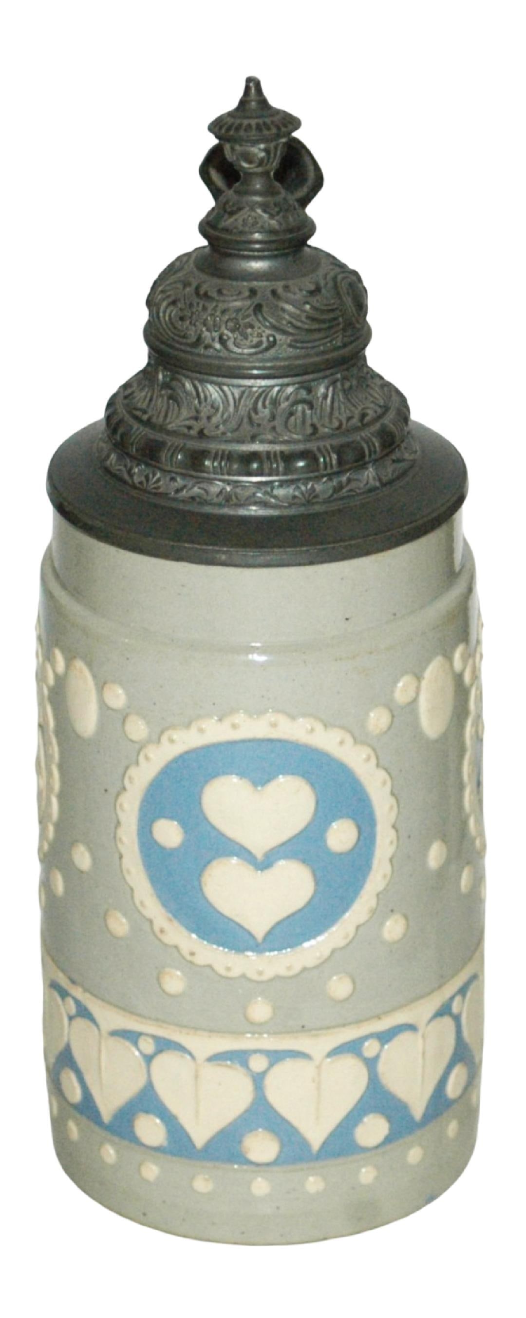 Heart Design Stein w Fancy Pewter Lid (1 of 4)
