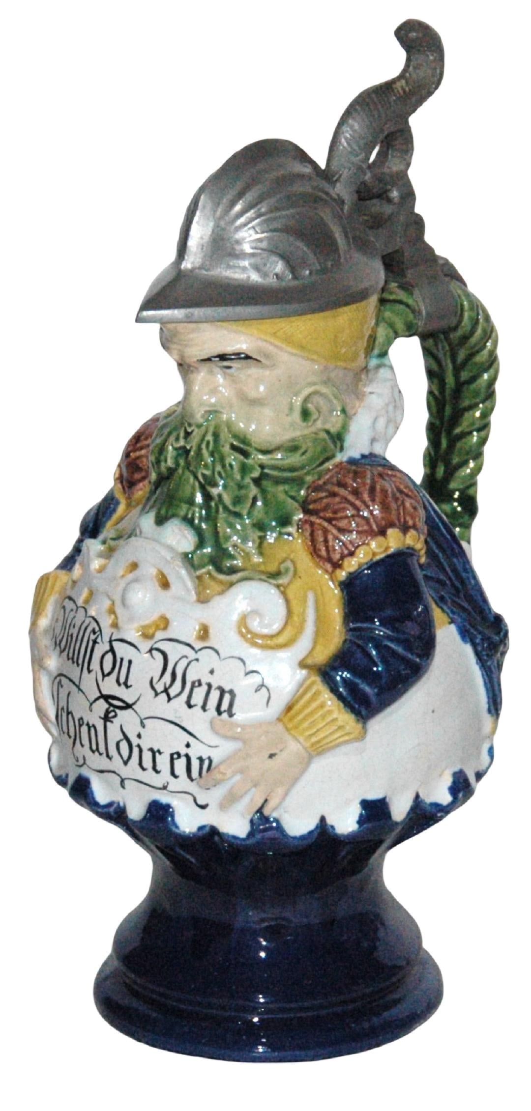 Majolica Knight Character Stein w Verse (1 of 3)