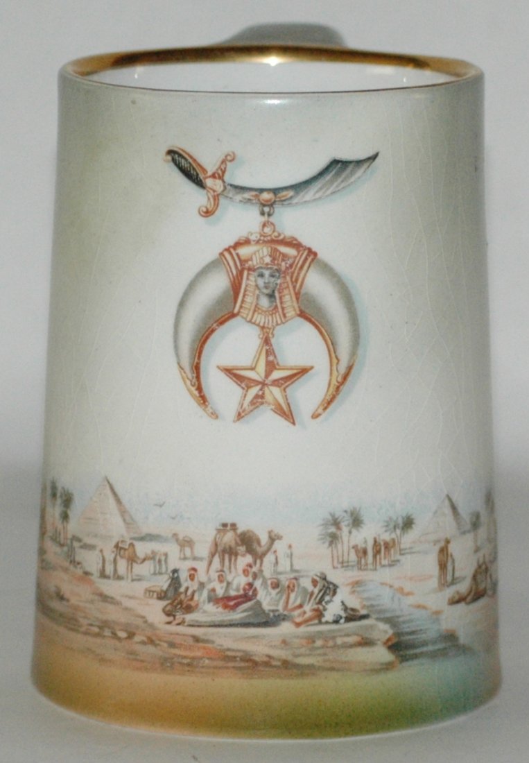 Vintage Fraternal Order Shriners Mug: Pottery POG 1/2L Mug. Fraternal order. Mint. $50-100