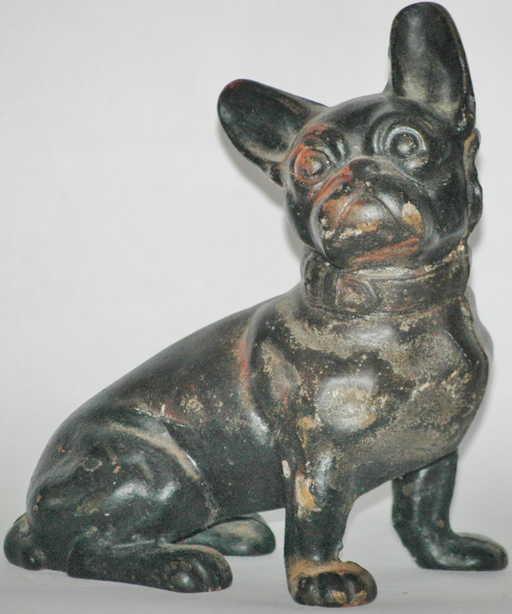 Vintage Painted Cast Iron Pug Dog Door Stop - Vintage Painted Cast Iron Pug Dog Door Stop