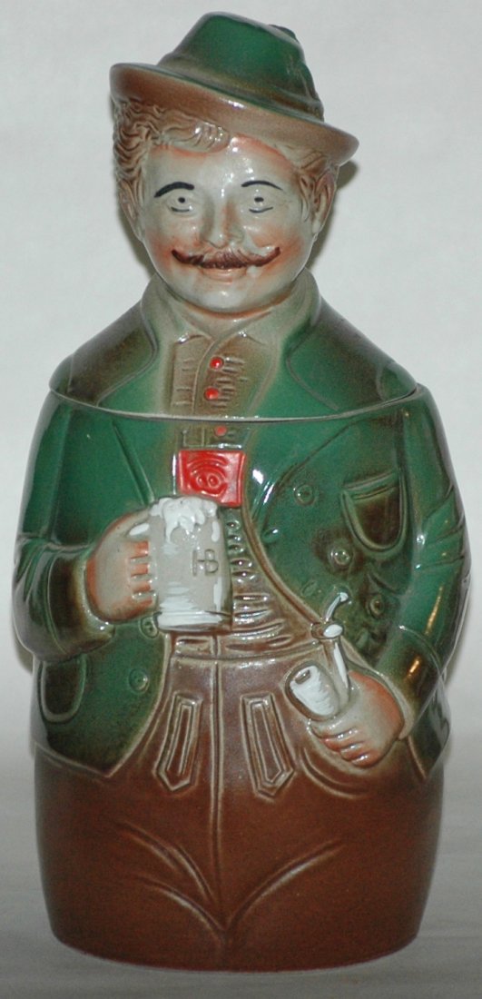 Bavarian Man Character Stein: Character 1/2L. Bavarian man. Modern. Mint.