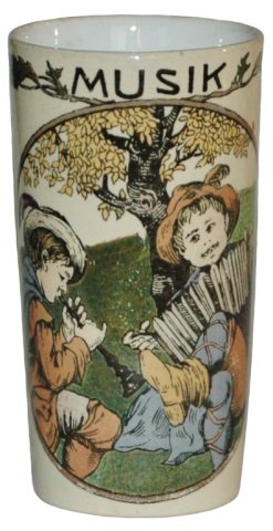Mettlach Beaker Musik: Mettlach #2327/1177 PUG 1/4L Beaker. Musik. Mint.