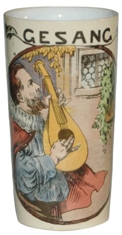 Mettlach Beaker Gesang: Mettlach #2327/1179 PUG 1/4L Beaker. Gesang. Mint.