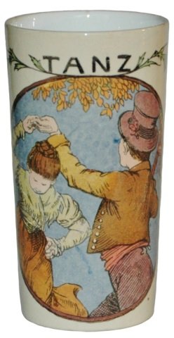 Mettlach Beaker Tanz: Mettlach #2327/1180 PUG 1/4L Beaker. Tanz..