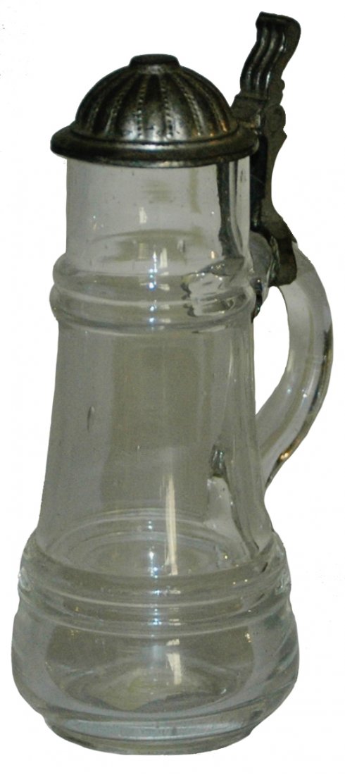 Miniature Blown Glass 1/16 L. Stein w Raised Ribs: Blown Glass 1/16L. Raised body ribs. Mint.